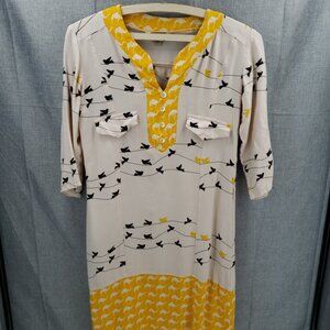 Beachy Art to Wear Global Desi XS Dress Coverup Lightweight Sheer Animal Print